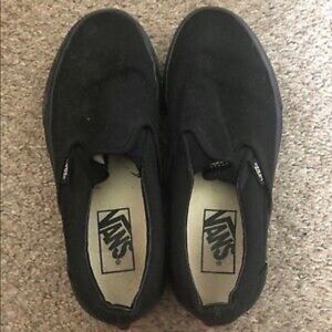 Vans Off The Wall Black on Black Slip On US Women Size 7 Men Size 5.5